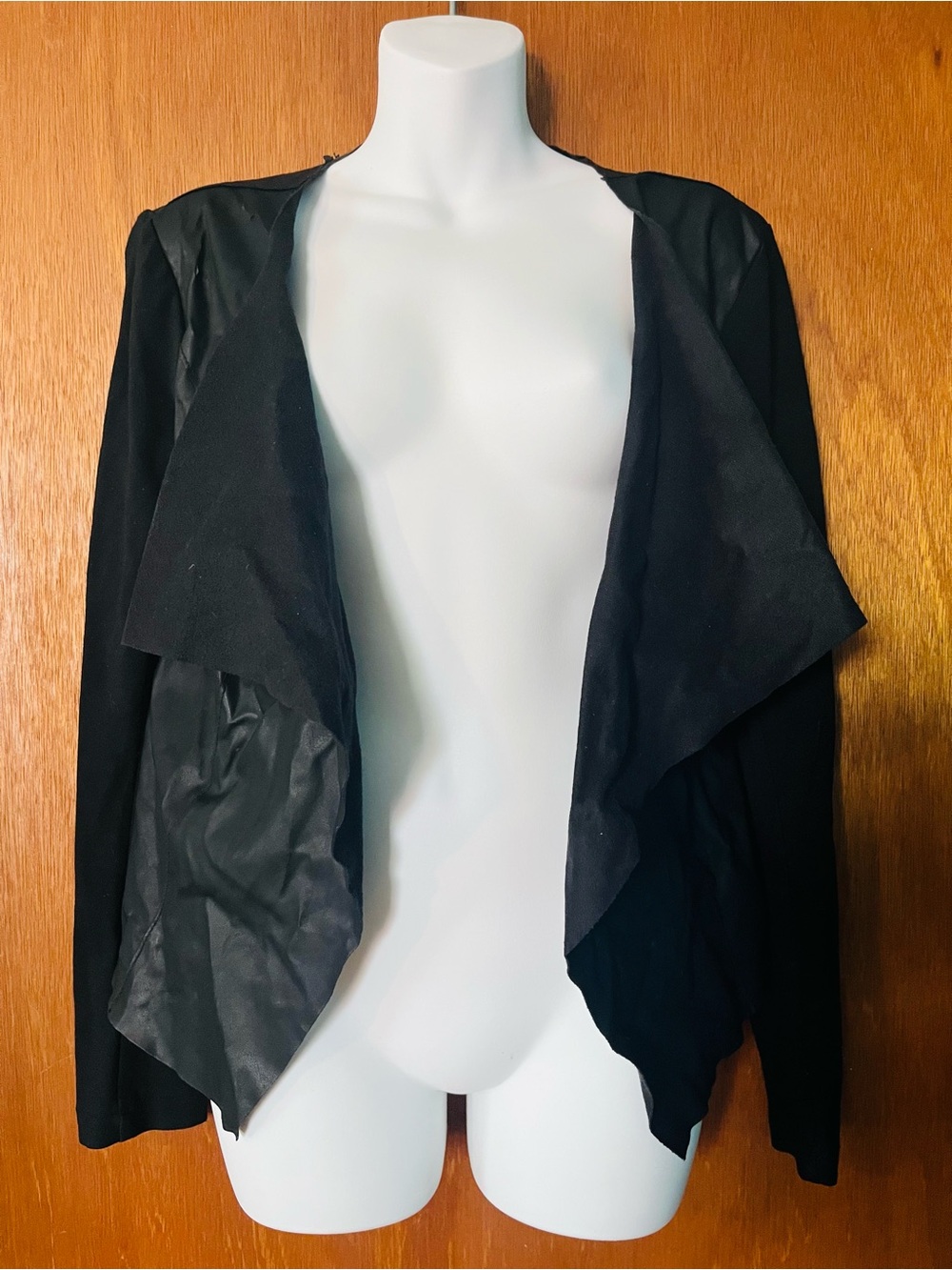 Black Pleather Asymmetrical Women’s Jacket